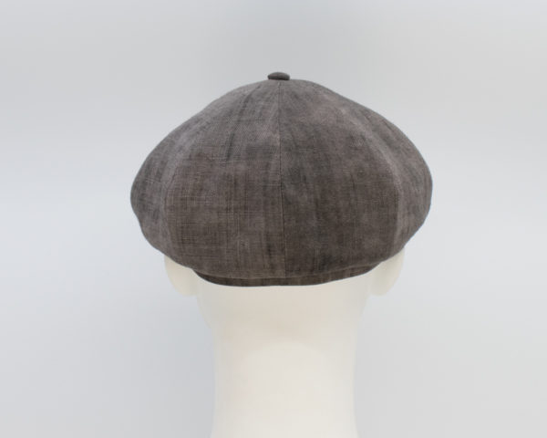 Linen: Peaky Cap - Brown (Mens) (Back View)