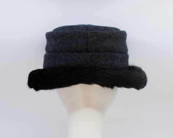 Boiled Wool: Stella - Heather Grey/Sochi (Faux Fur) (Back View)