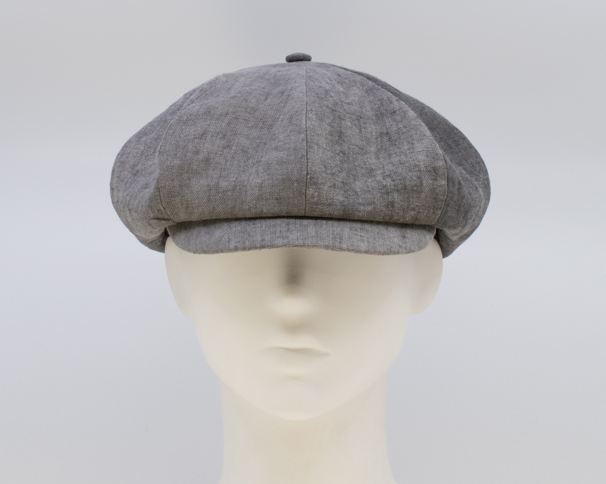 Cap Collection: Peaky Cap (Linen) (Mens) - Grey