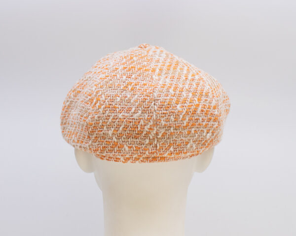 Cap Collection: Peaky Cap (Tweed) (Mens)- Orange (Back View)