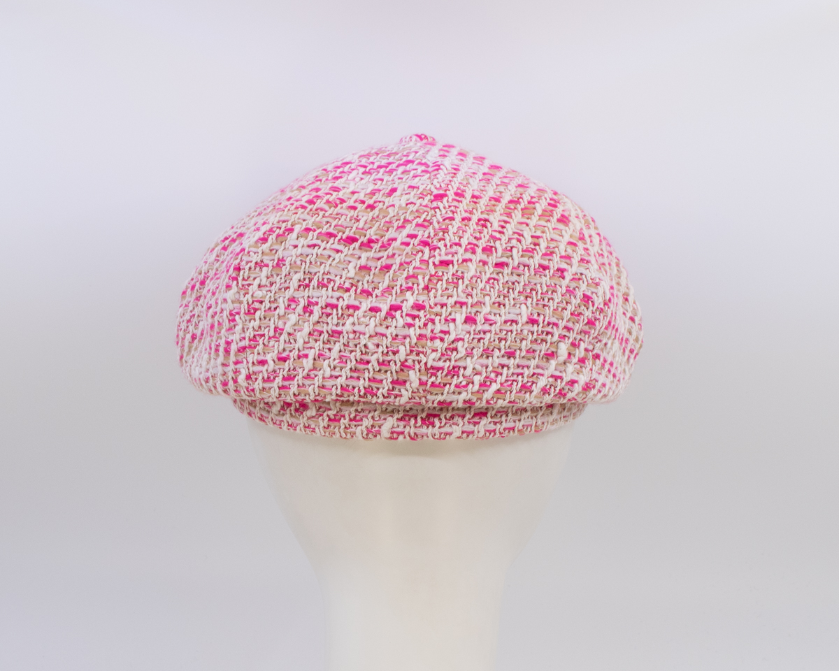 Cap Collection: Peaky Cap (Tweed) - Pink (Back View)