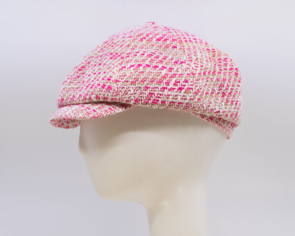 Cap Collection: Peaky Cap (Tweed) - Pink (Side View)