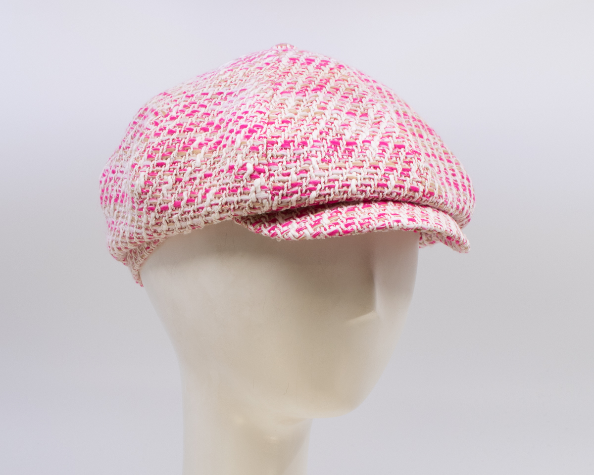 Cap Collection: Peaky Cap (Tweed) - Pink (Side View 2)