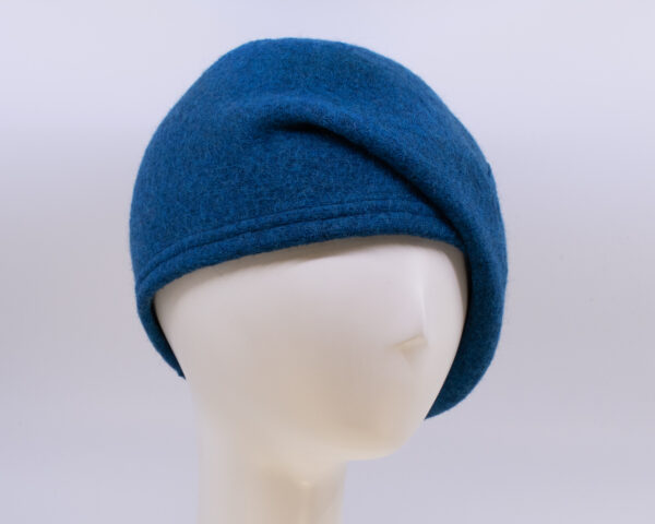 Boiled Wool: Beret - Azure (Side View 2)