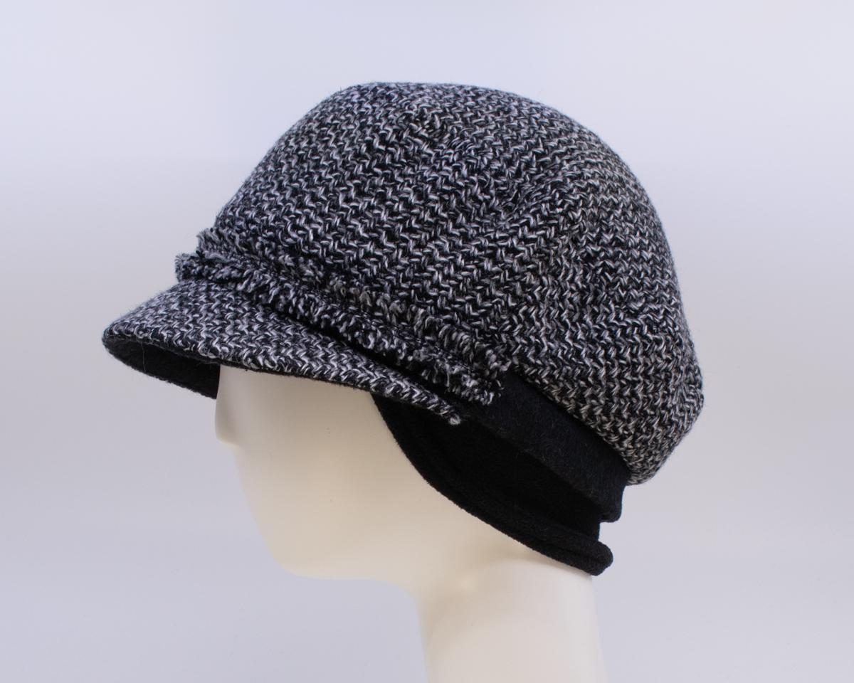 Black & Grey: Penny - Tweed (Side View) (Ear Cuff)