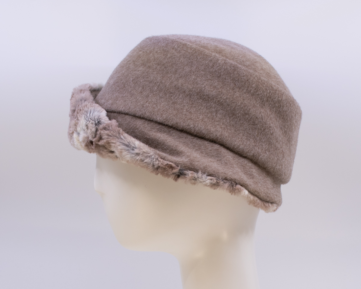 Neutral Zone: Lauren - Sand/Faux Fur (Side View)