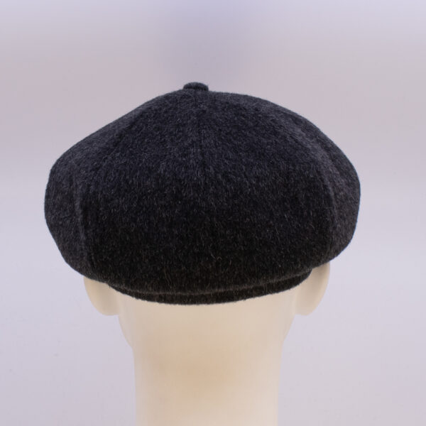 Mohair: Peaky Cap (Mens) - Charcoal (Back View)