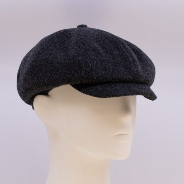 Mohair: Peaky Cap (Mens) - Charcoal (Side View 2)