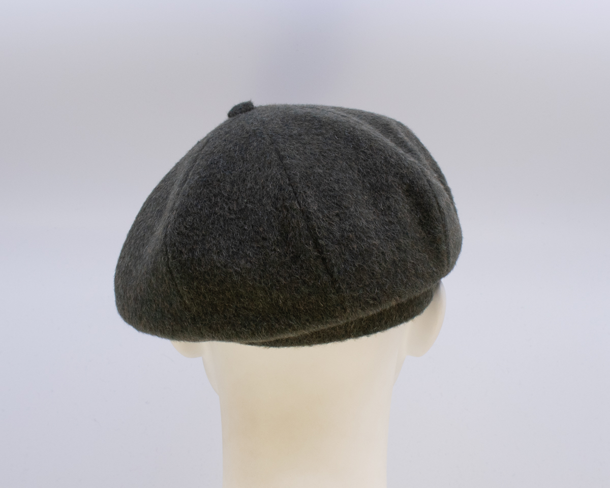 Mohair: Peaky Cap (Mens) - Loden (Back View)