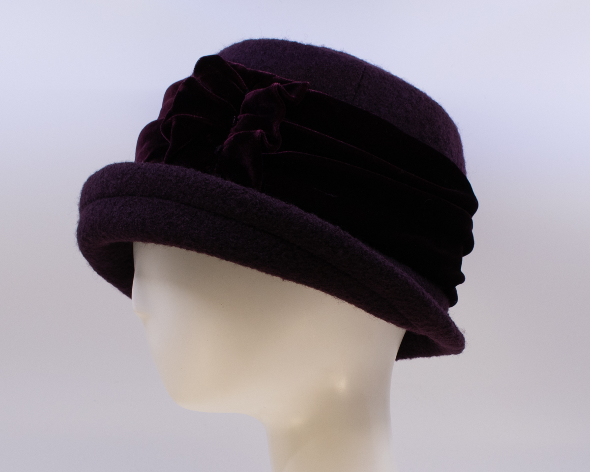 Boiled Wool: Jeanette - Aubergine/Aubergine (Velvet) (Side View)