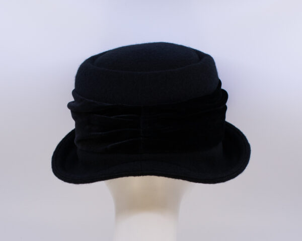 Boiled Wool: Jeanette - Black/Black (Velvet) (Back View)