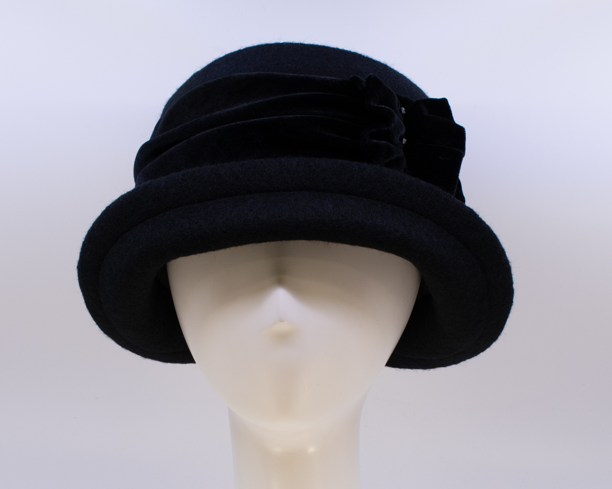 Boiled Wool: Jeanette - Black/Black (Velvet)