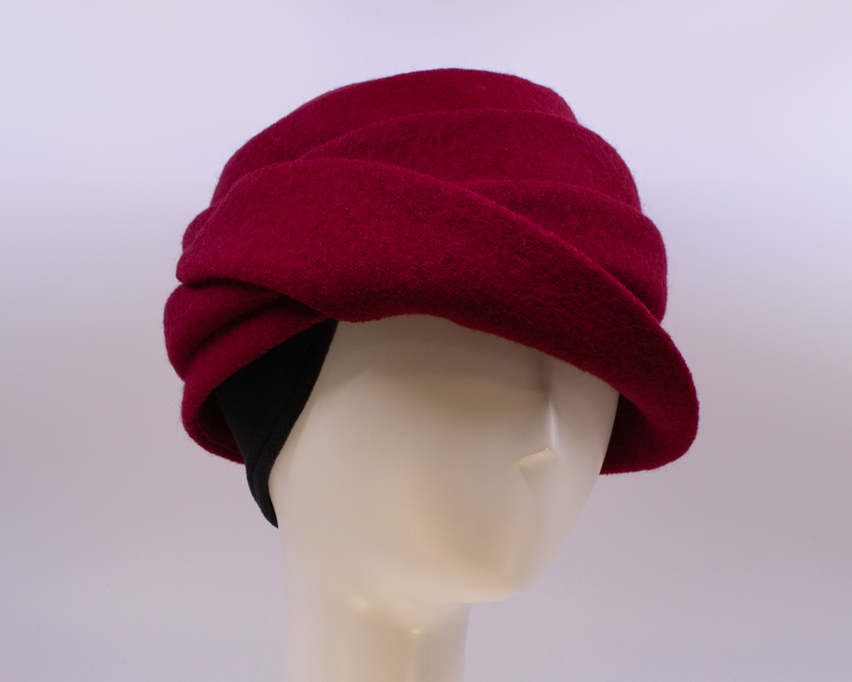 Boiled Wool: Lexi - Ruby (Side View 2) (Ear Cuff)