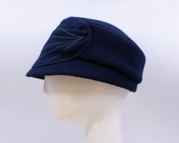 Boiled Wool: Mao Now - Navy (Side View)