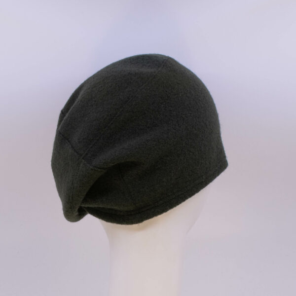 Boiled Wool: Beret - Forest (Back View)
