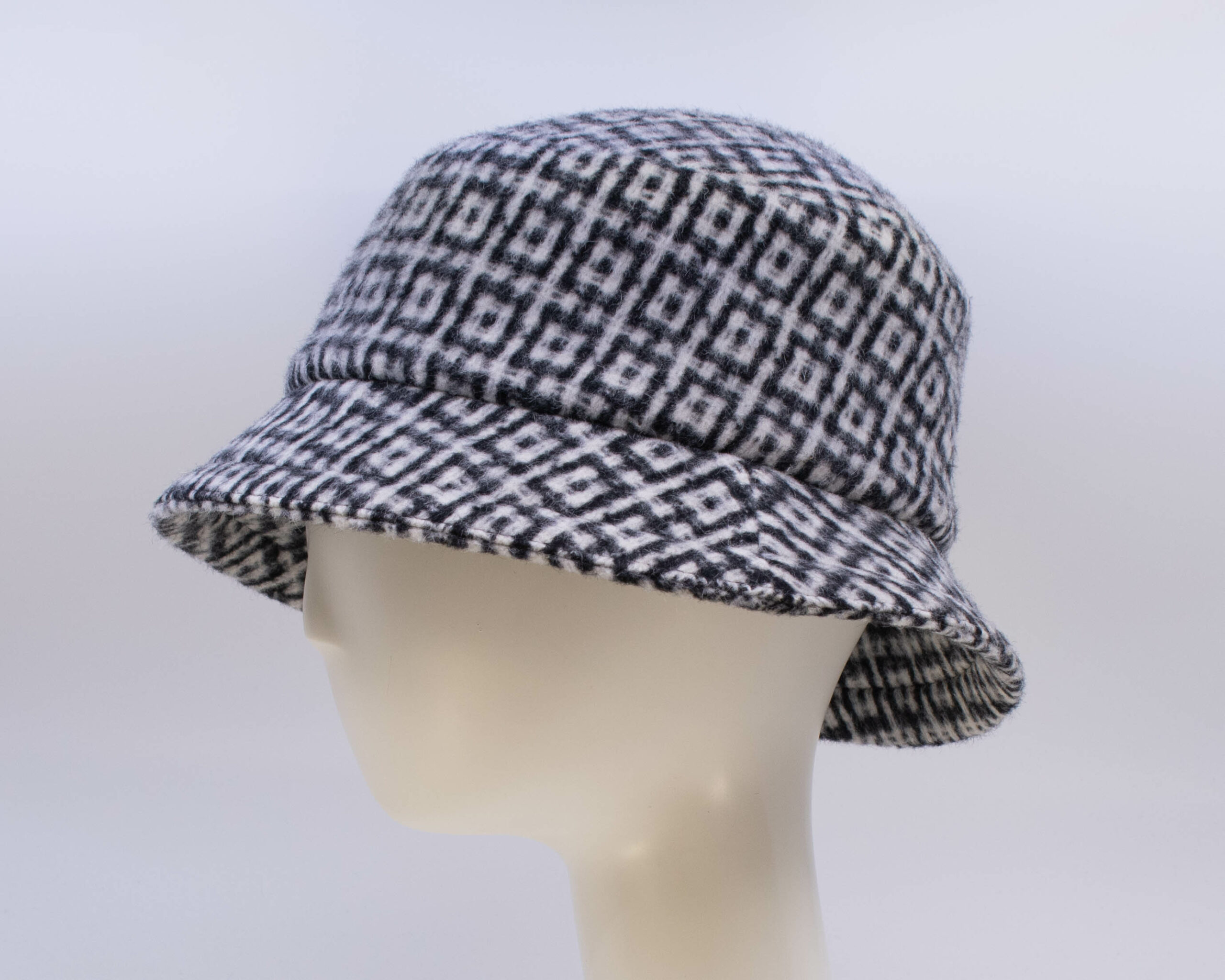 Mohair: Avery - Black/White Check (Side View)
