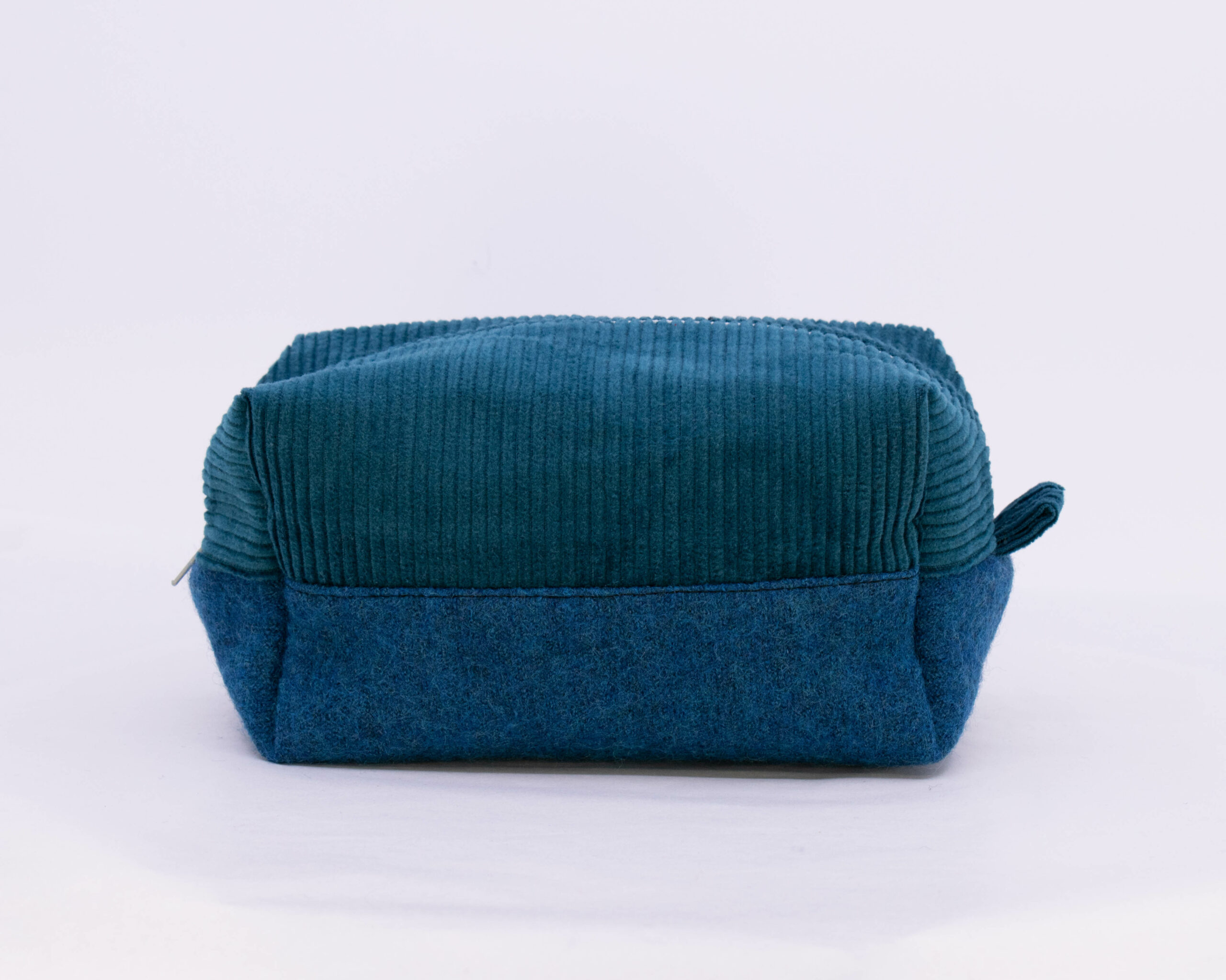 Cosmetic Bag - Teal Corduroy/Azure Boiled Wool-2