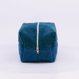Cosmetic Bag - Teal Corduroy/Azure Boiled Wool