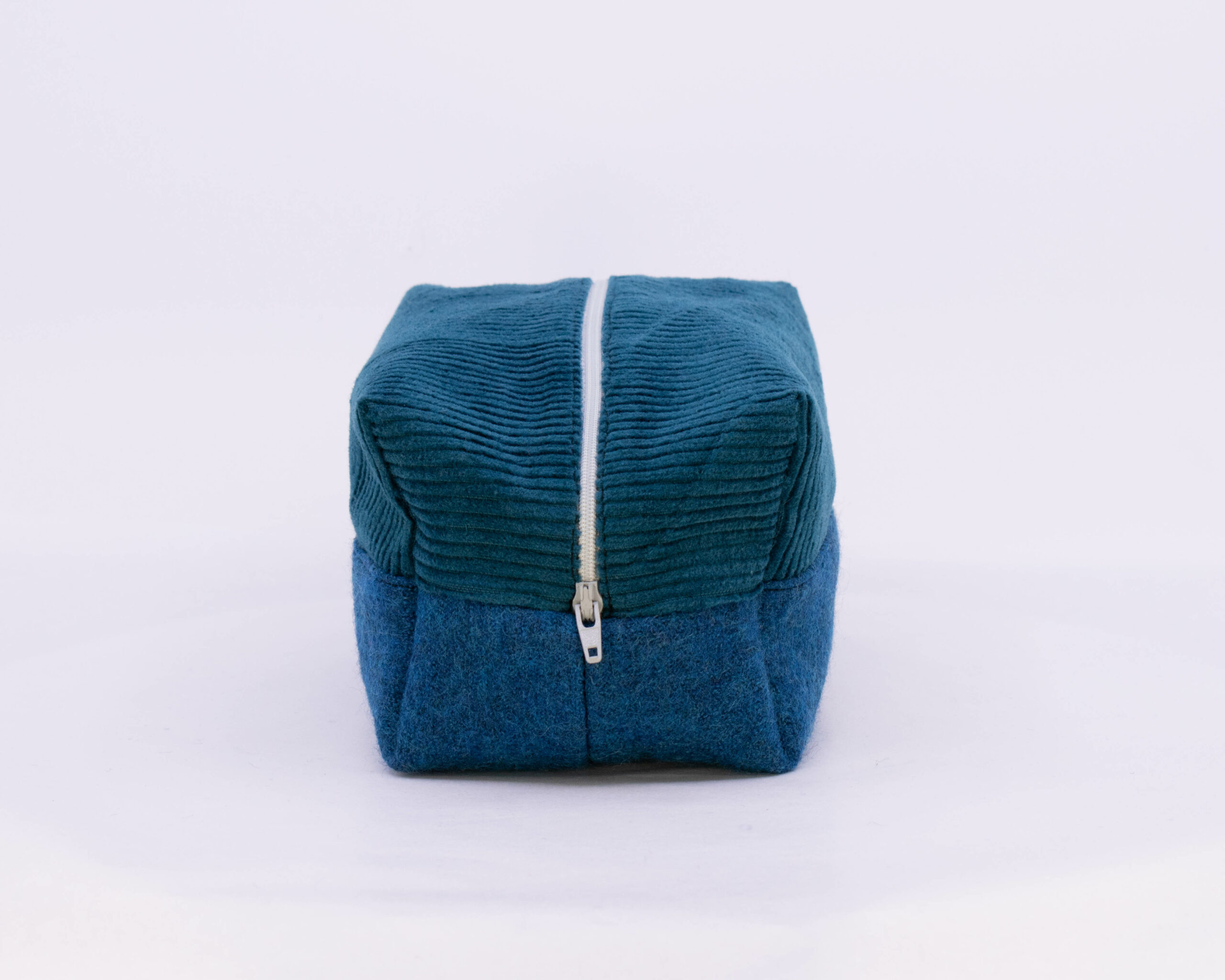Cosmetic Bag - Teal Corduroy/Azure Boiled Wool