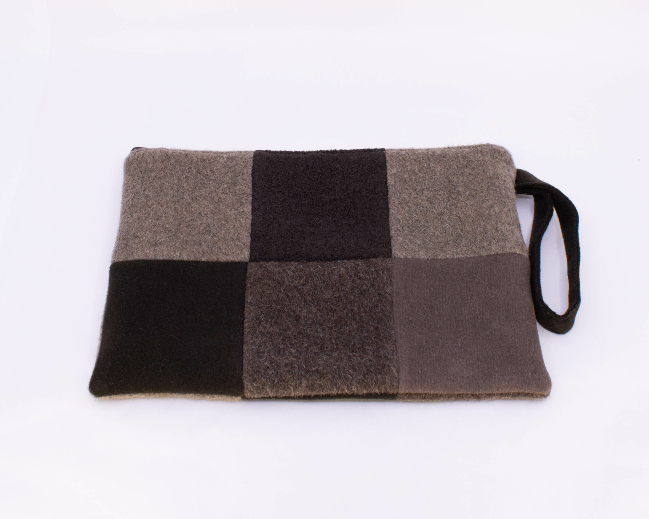 Flat Patchwork Pouch - Browns-2