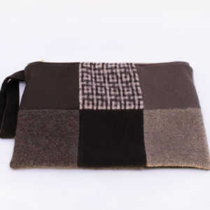 Flat Patchwork Pouch - Browns