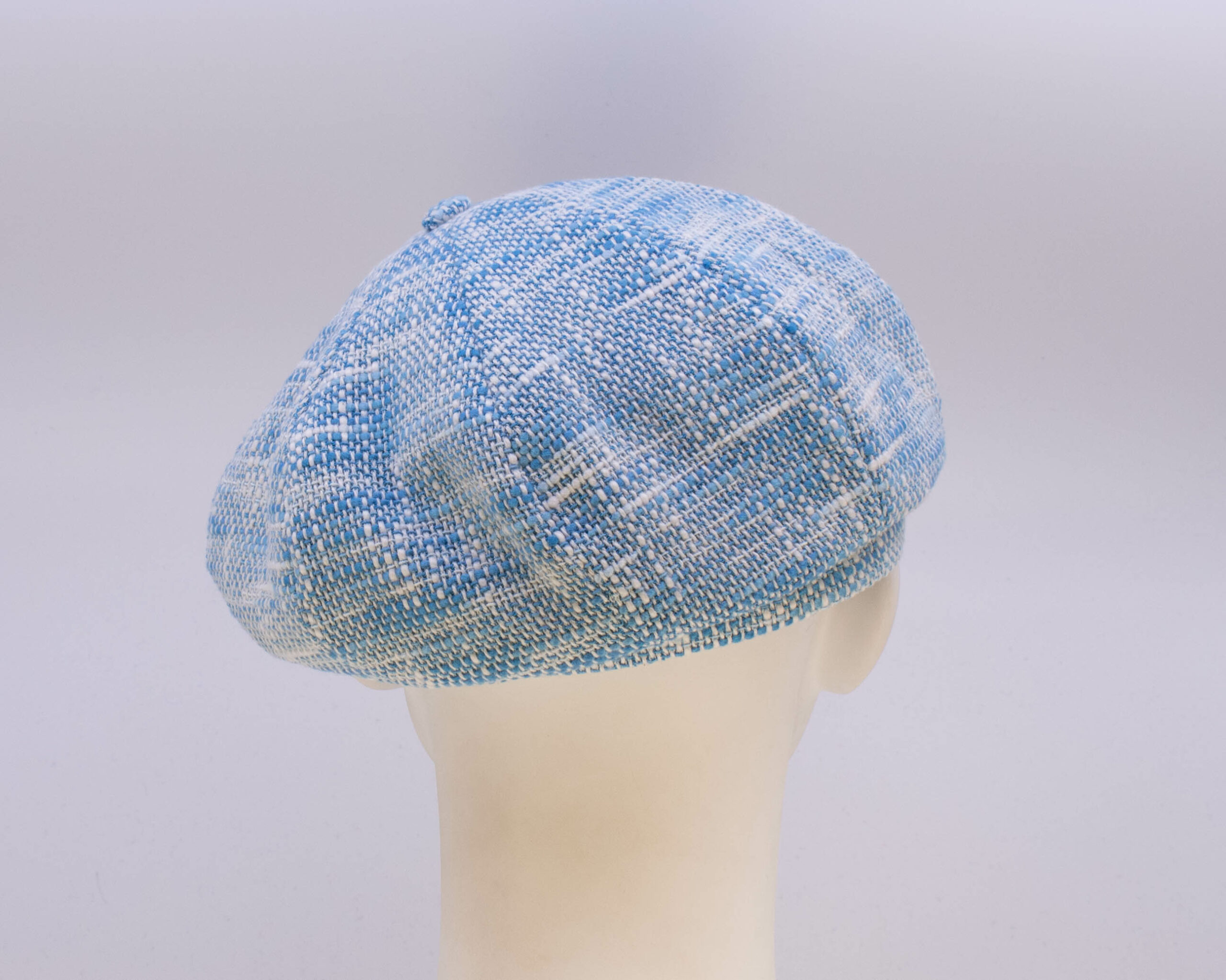 Indigo: Peaky Cap (Mens) - Sky Tweed (Back View)