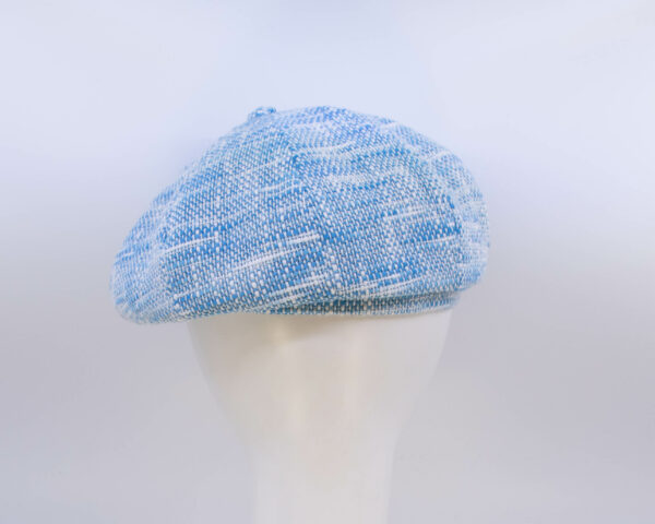 Indigo: Peaky Cap - Sky Tweed (Back View)