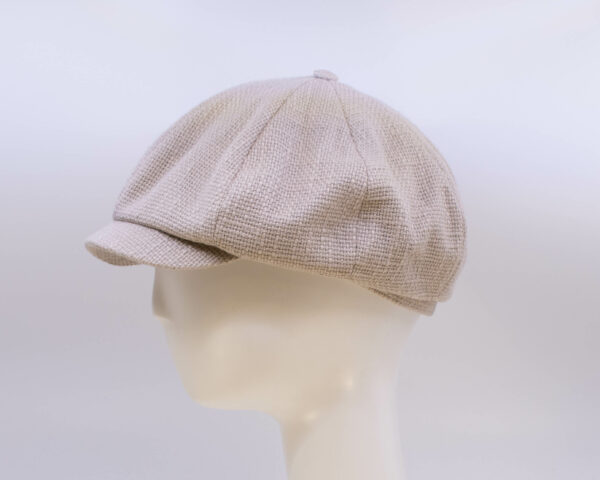 Rose Garden: Peaky Cap - Taupe Burlap (Side View)