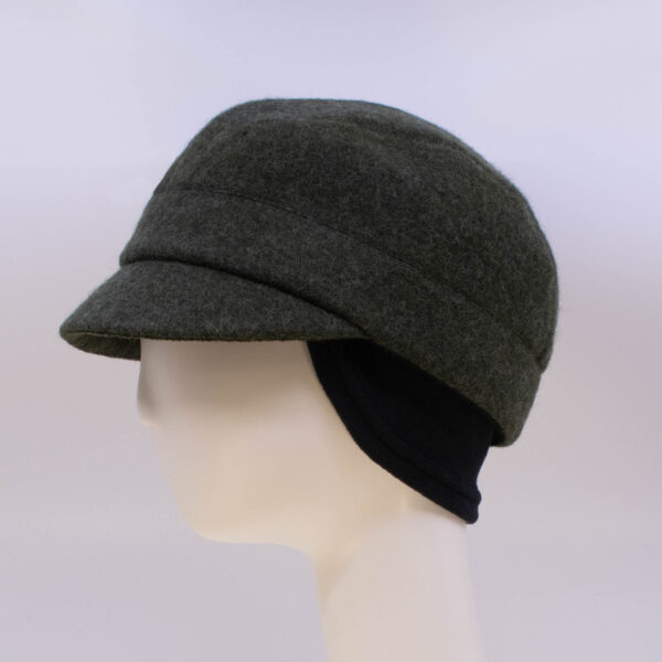 Boiled Wool: Casey - Loden (Side View Ear Cuff)