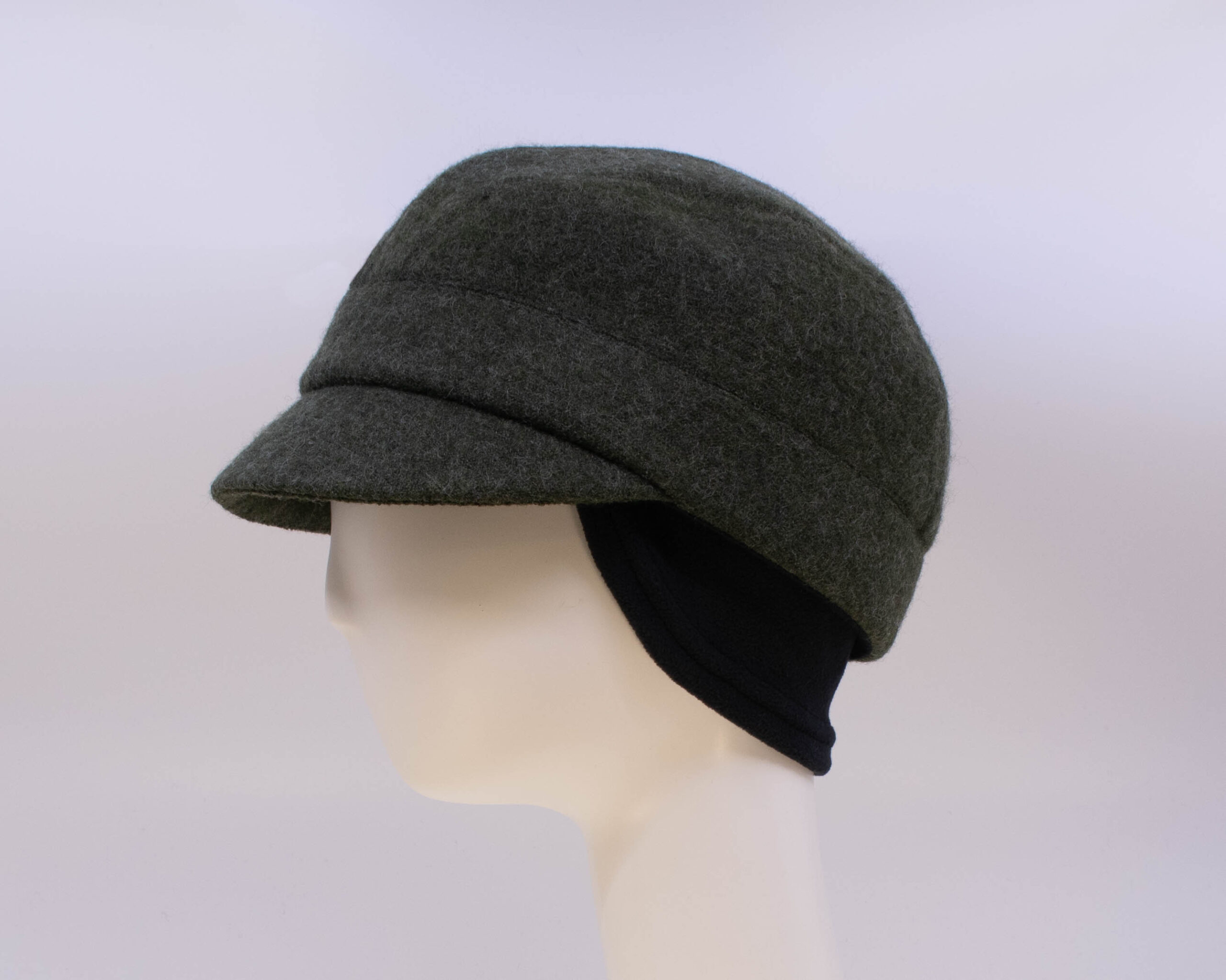 Boiled Wool: Casey - Loden (Side View Ear Cuff)