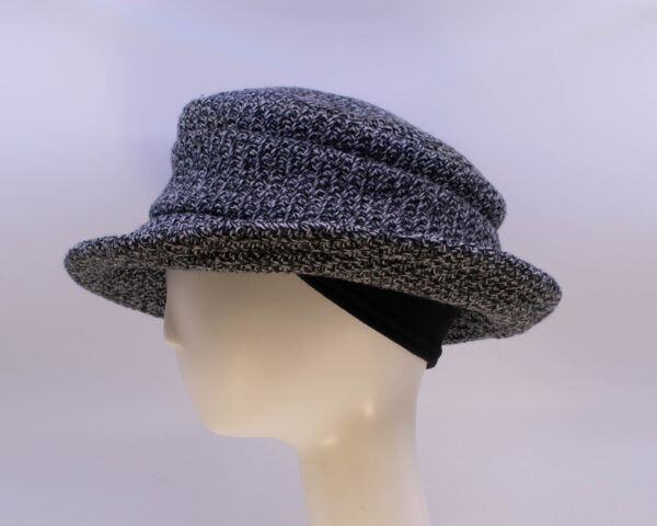 Black & Grey: Claudia - Tweed (Side View Ear Cuff)