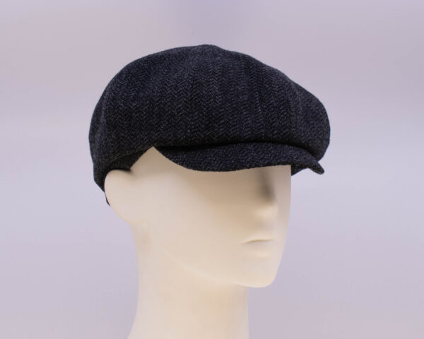 Graphite: Peaky Cap (Mens) - Herringbone (Side View 2)