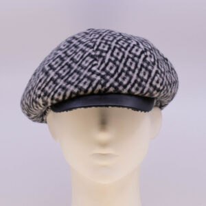 Hunter Check: Peaky Cap (Mens) - Black/White Check