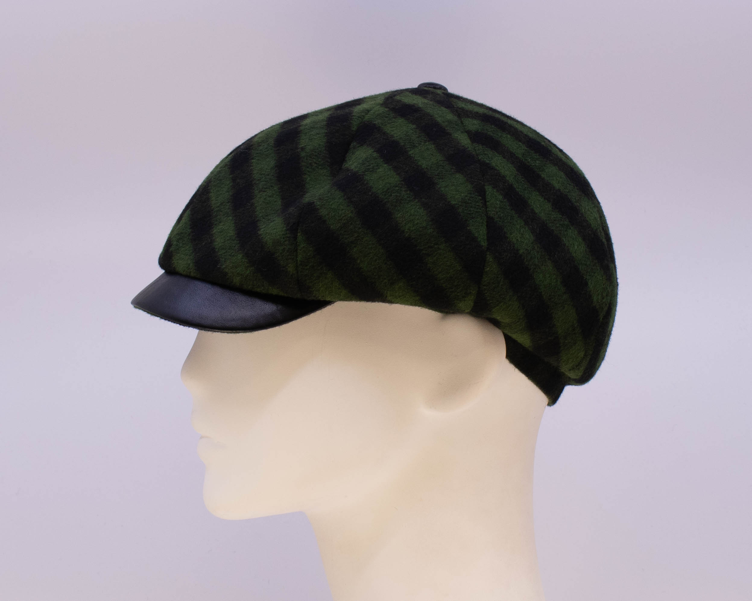 Hunter Check: Peaky Cap (Mens) - Check (Side View)