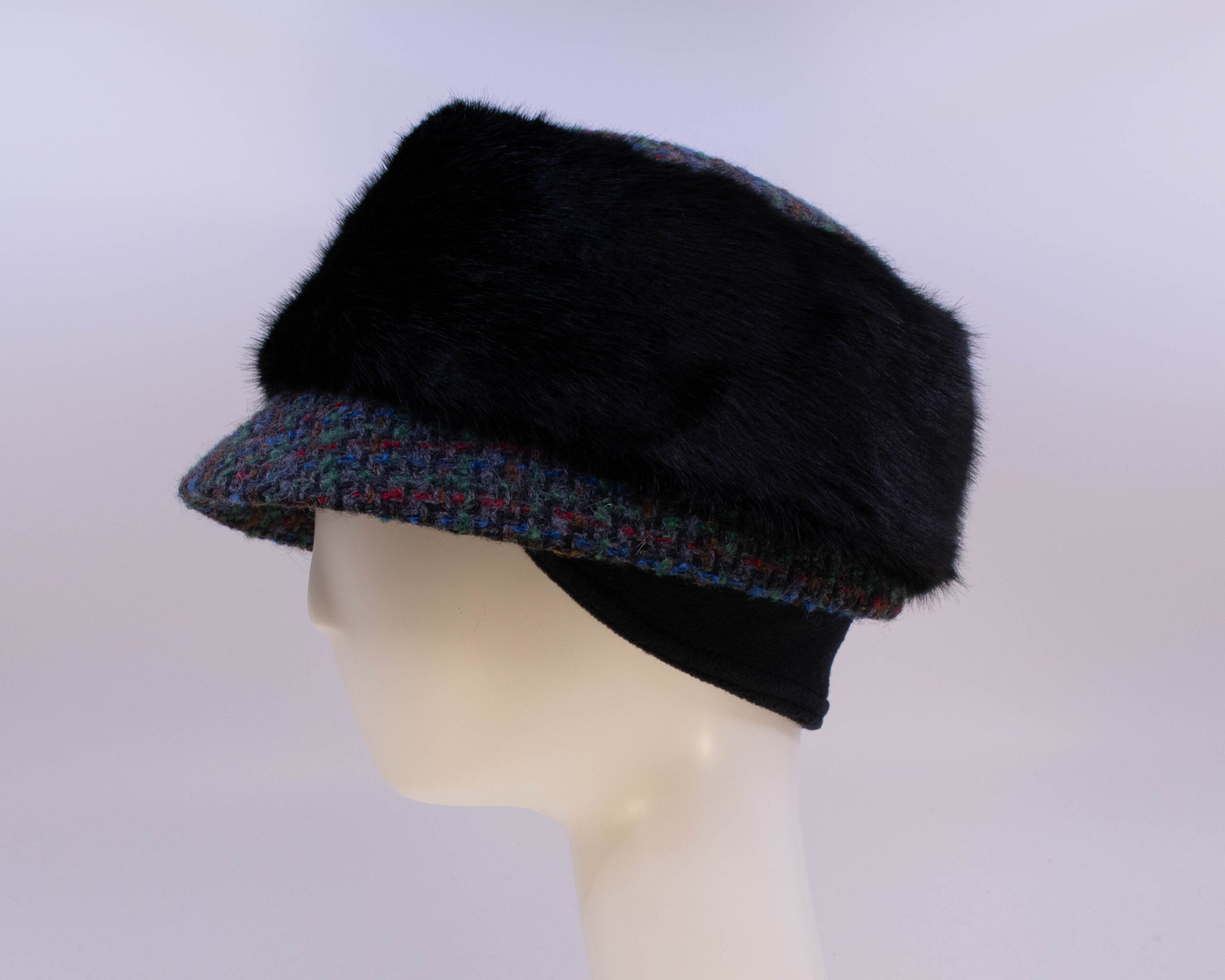 Mohair: Trapper Jane - Tweed/Sochi (Faux Fur) (Side View Ear Cuff)