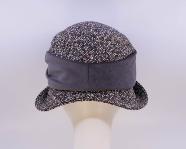 Tweeds: Jeanette (Velvet) - Brown/Grey (Back View)