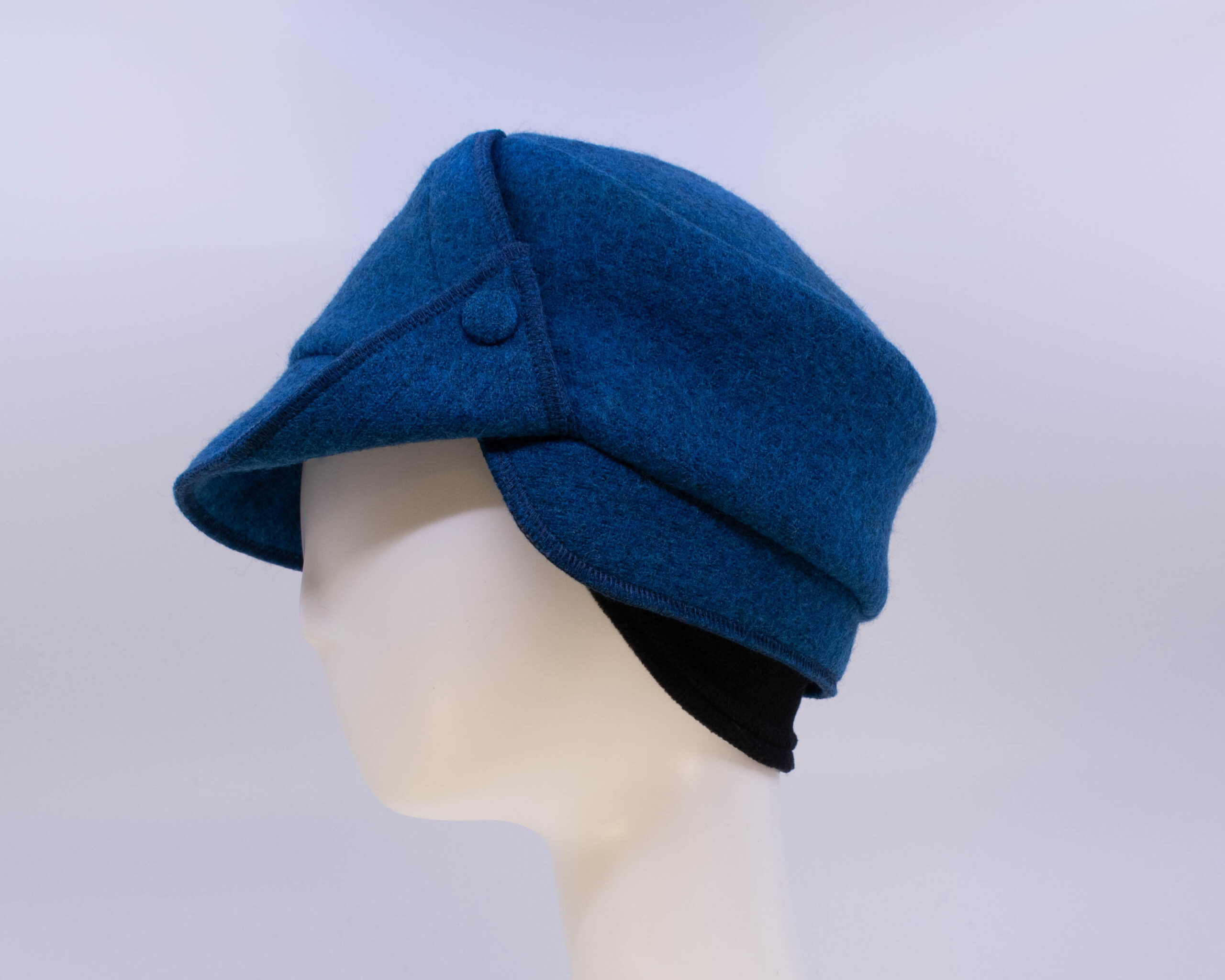 Boiled Wool: Victor - Azure (Side View Ear Cuff)