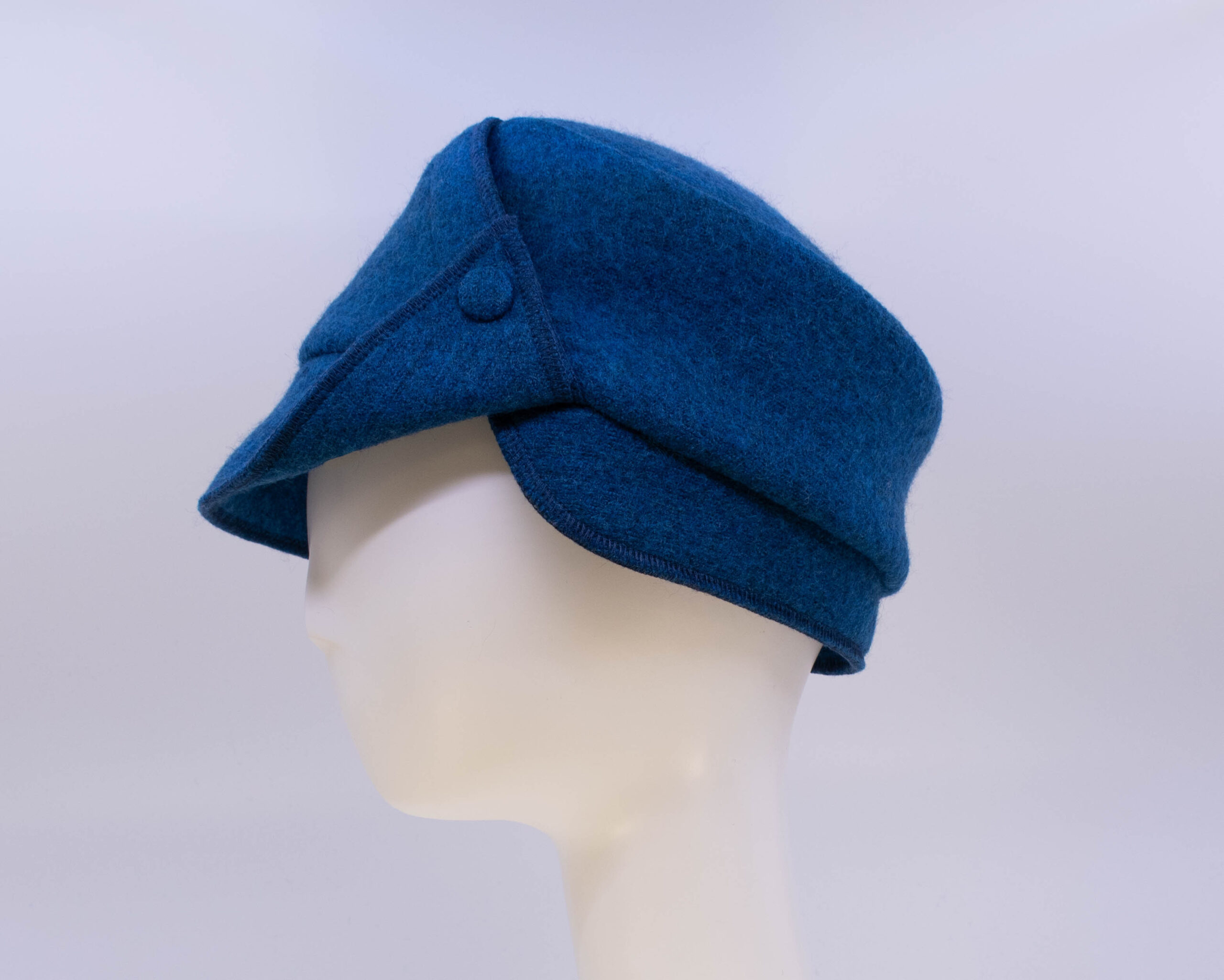 Boiled Wool: Victor - Azure (Side View)