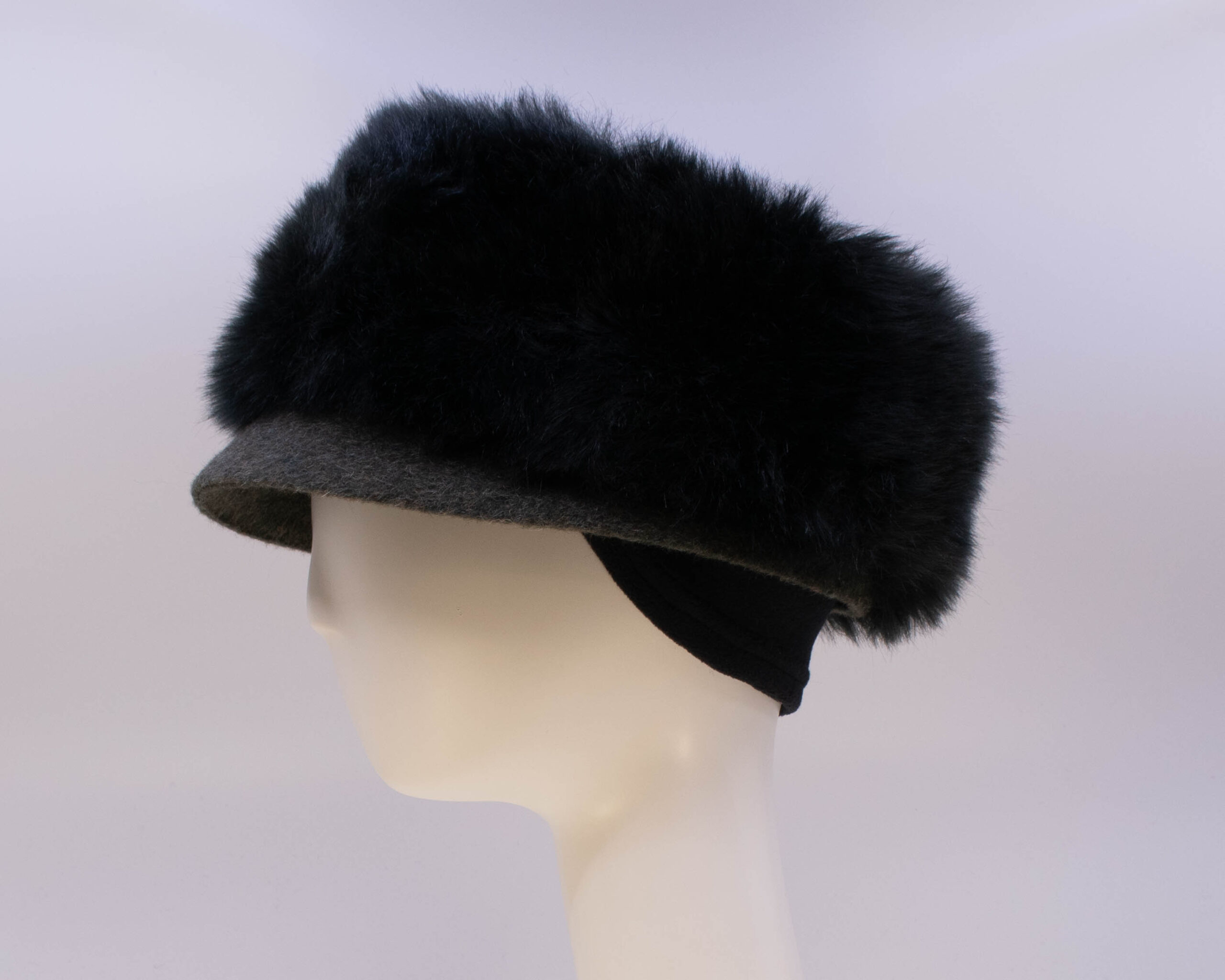 Mohair: Trapper Jane (Oso) - Loden/Oso (Faux Fur) (Side View Ear Cuff)