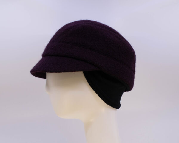 Boiled Wool: Casey - Aubergine (Side View Ear Cuff)