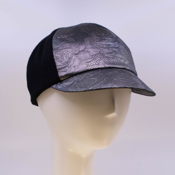 Mohair: Ball Cap - Black/Silver Rose (Side View 2)