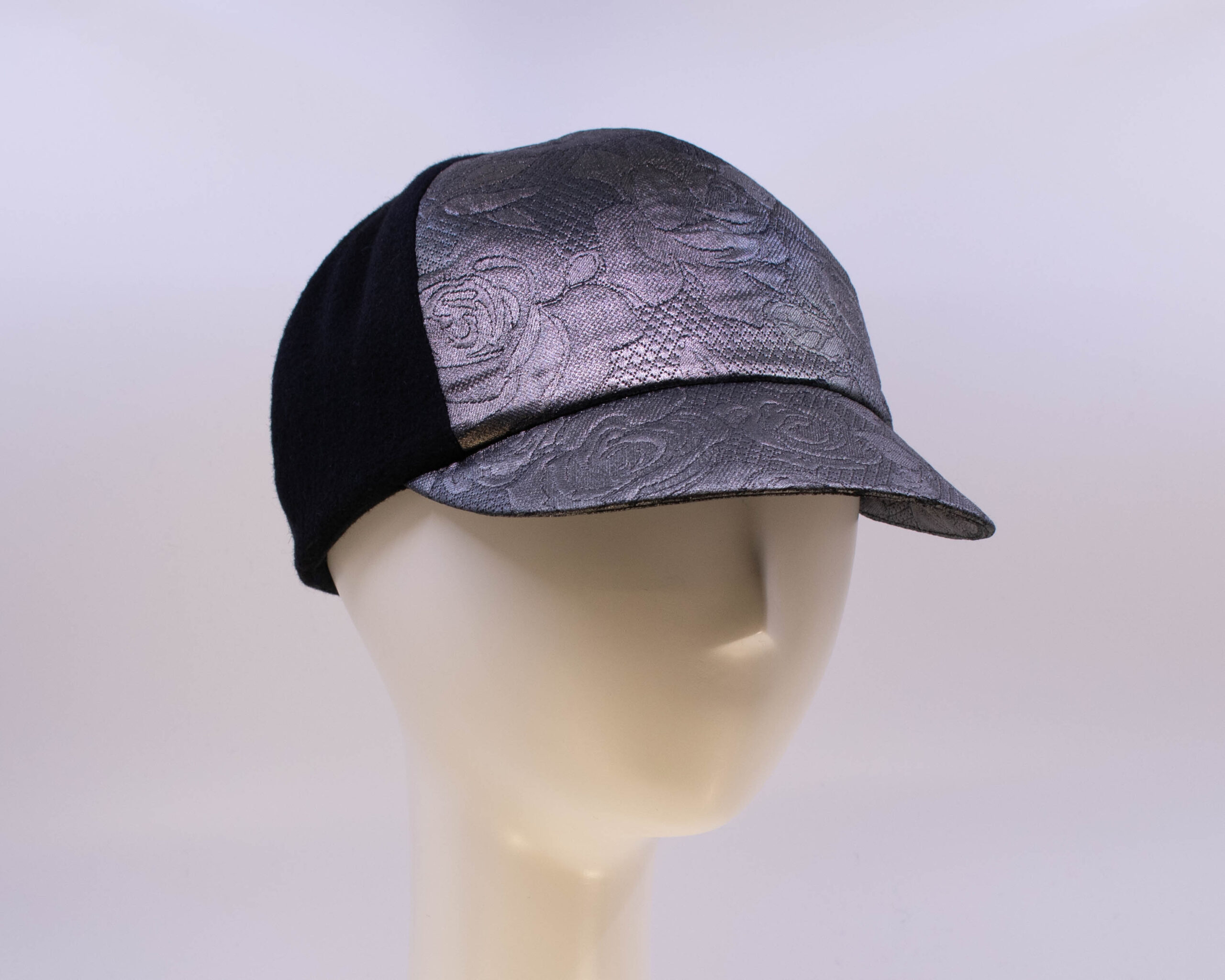 Mohair: Ball Cap - Black/Silver Rose (Side View 2)