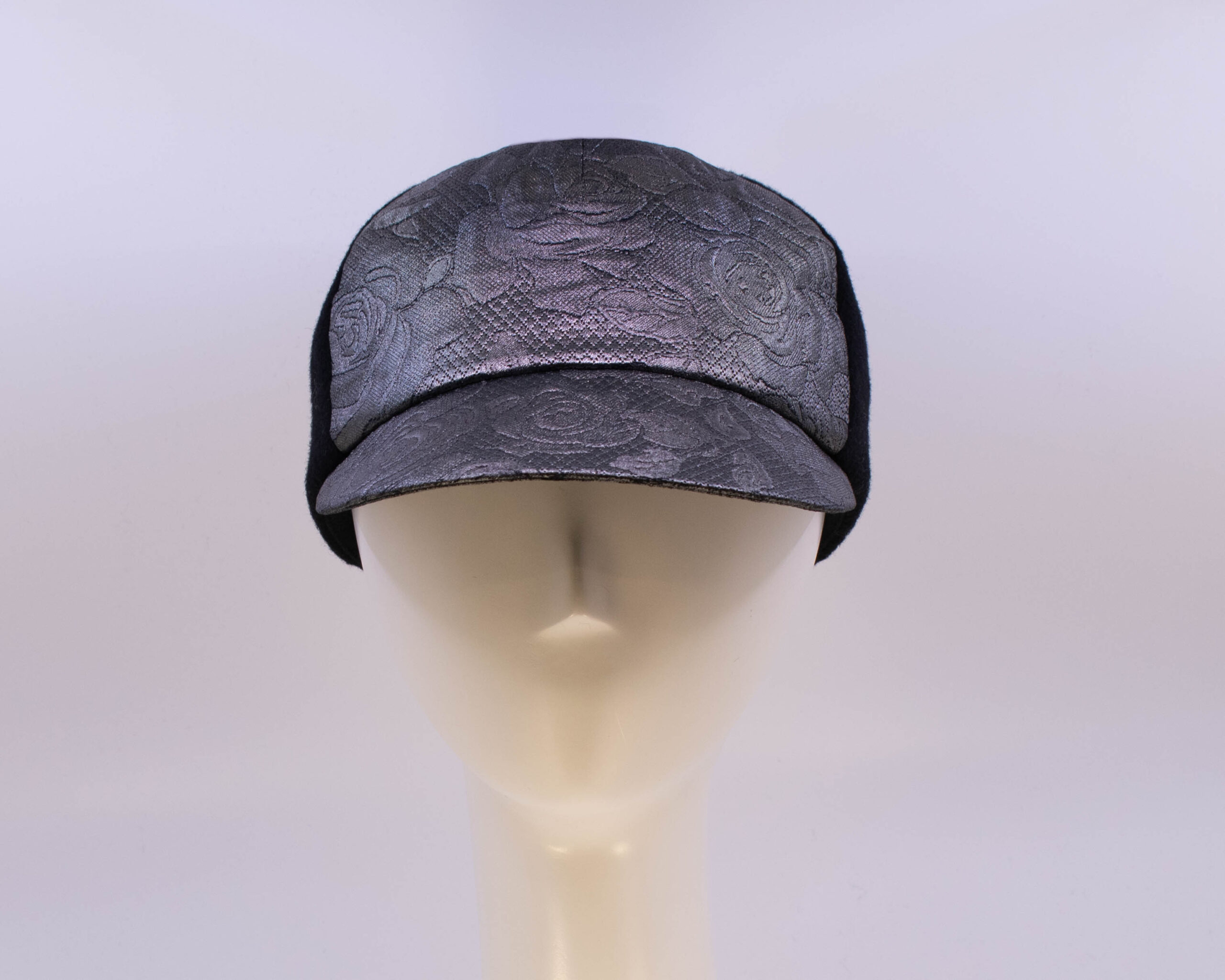 Mohair: Ball Cap - Black/Silver Rose
