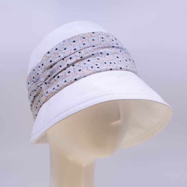 Chambray: Jeanette - White/Daisy (View 2) (Side View)