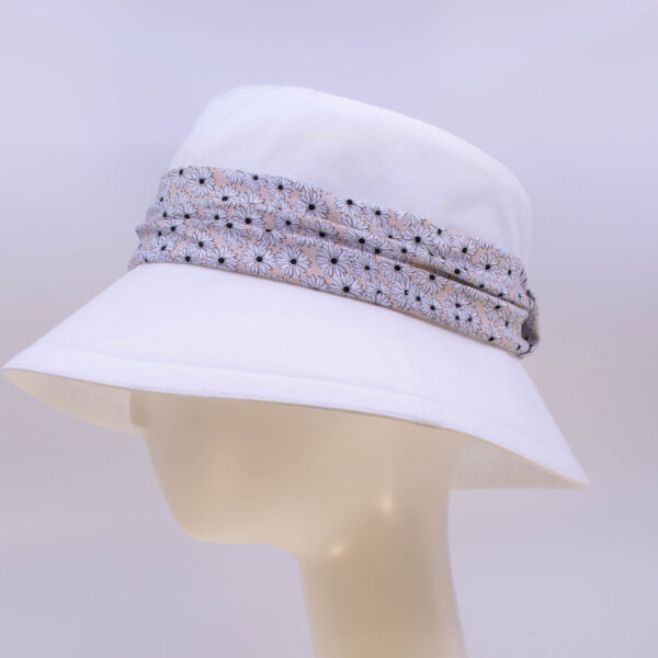 Chambray: Felice (Wrap) - White/Daisy (Side View)