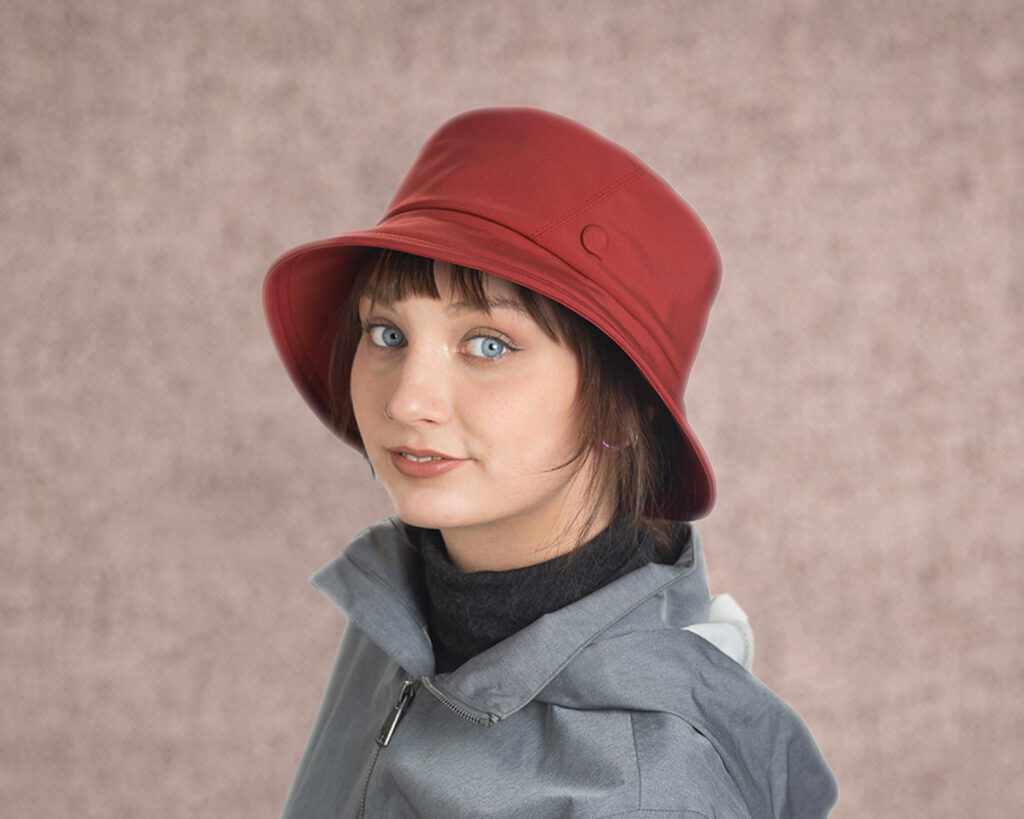 cute red bucket hat