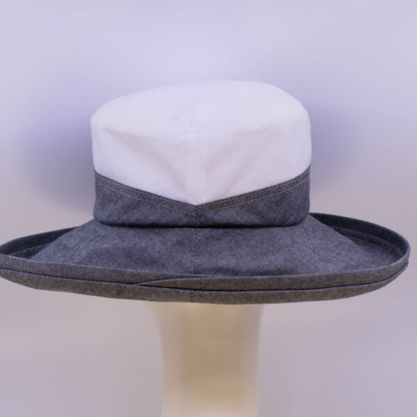 Chambray: Pamela - Grey/White (Back View)