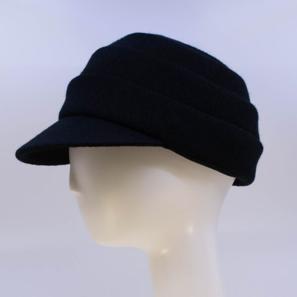 Boiled Wool: Beckie - Black (Side View)