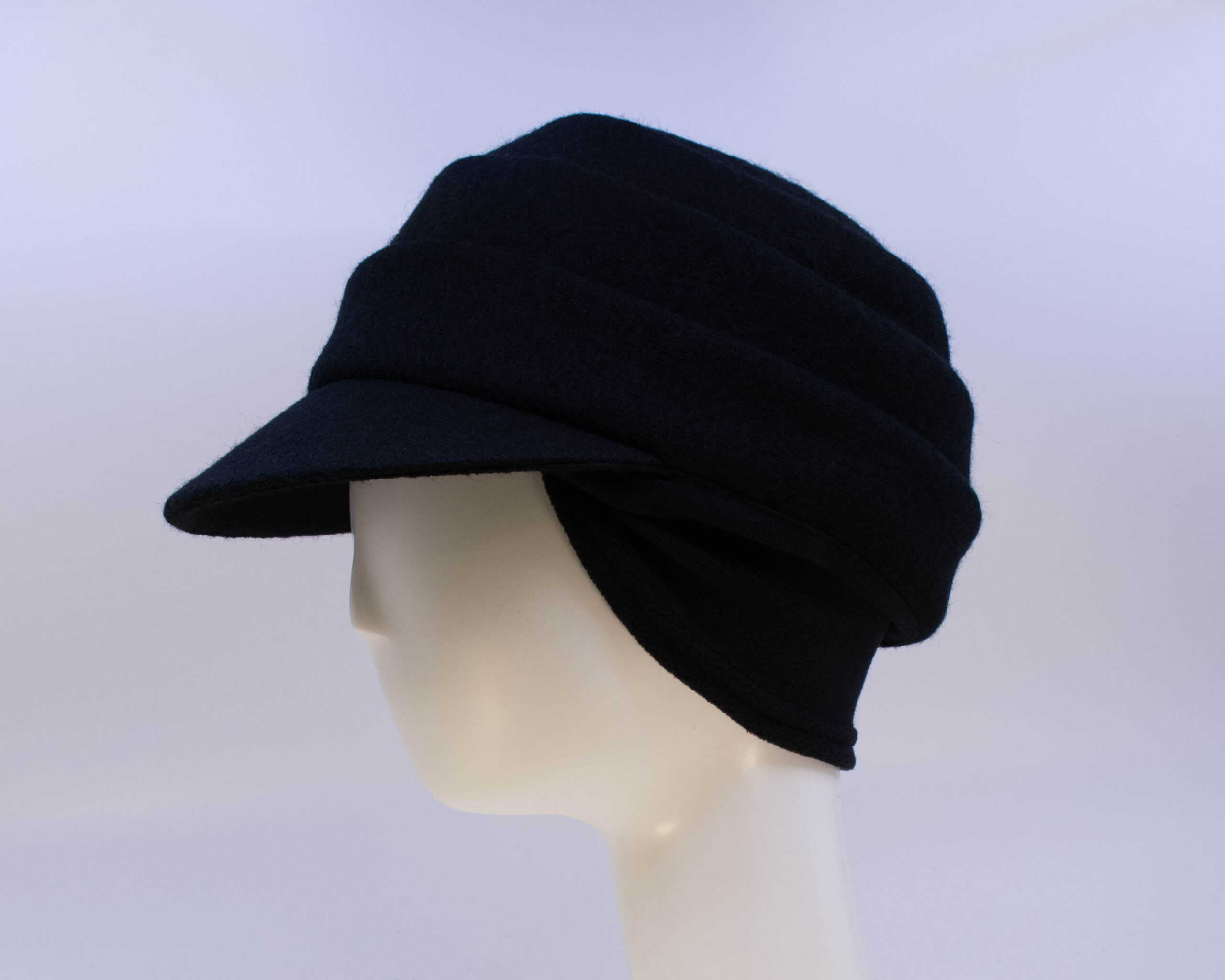 Boiled Wool: Beckie - Black (Side View Ear Cuff)