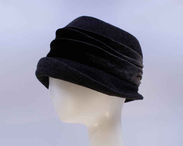 Boiled Wool: Jeanette (Velvet) - Moro Brown/Brown (Side View)